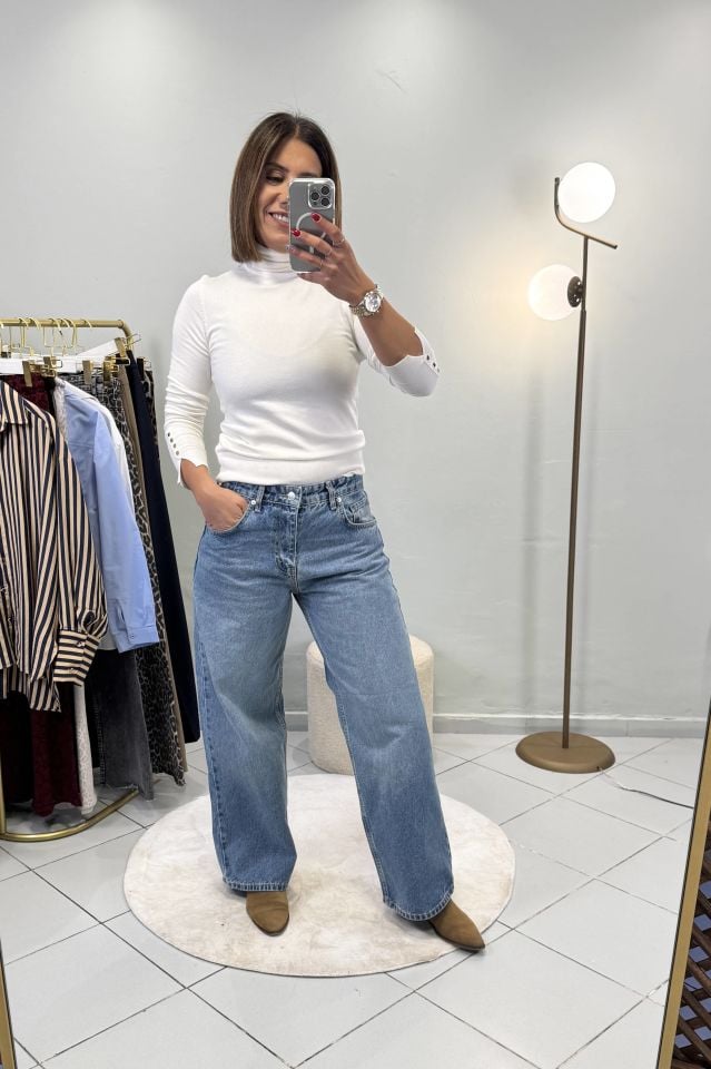 Baggy Jean Pantolon Mavi