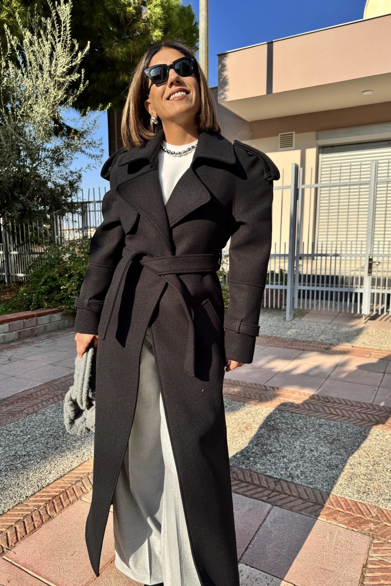 Premium Uzun Kaşe Kuşaklı Kaban