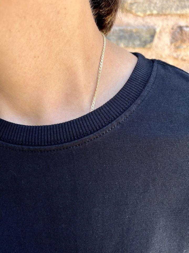 Kısa Kollu Pamuklu T-shirt Siyah