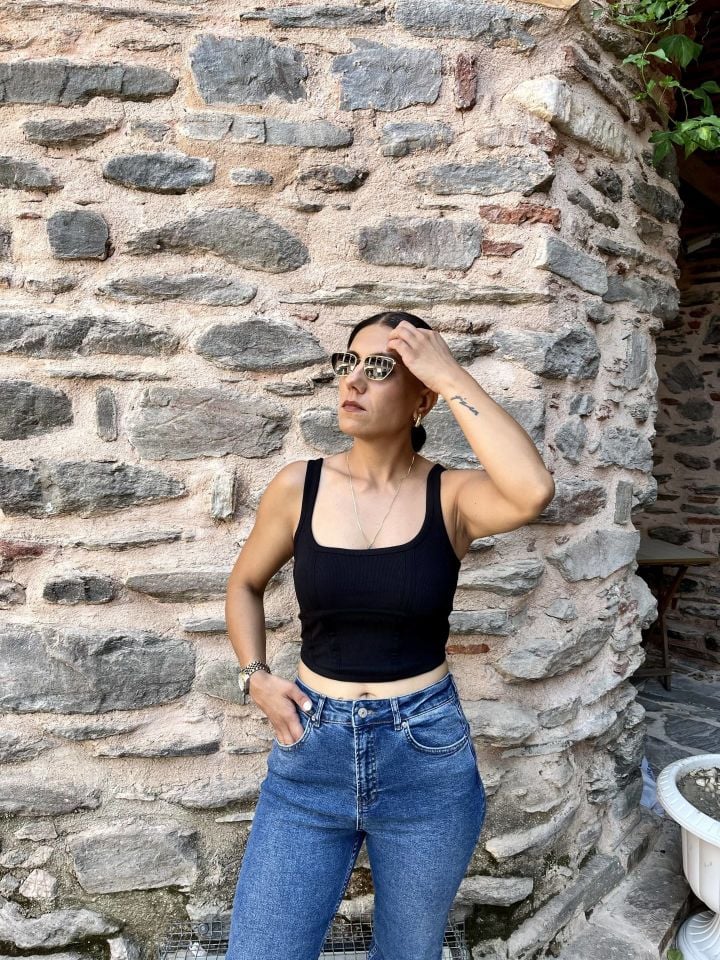 Korse Crop Top Siyah