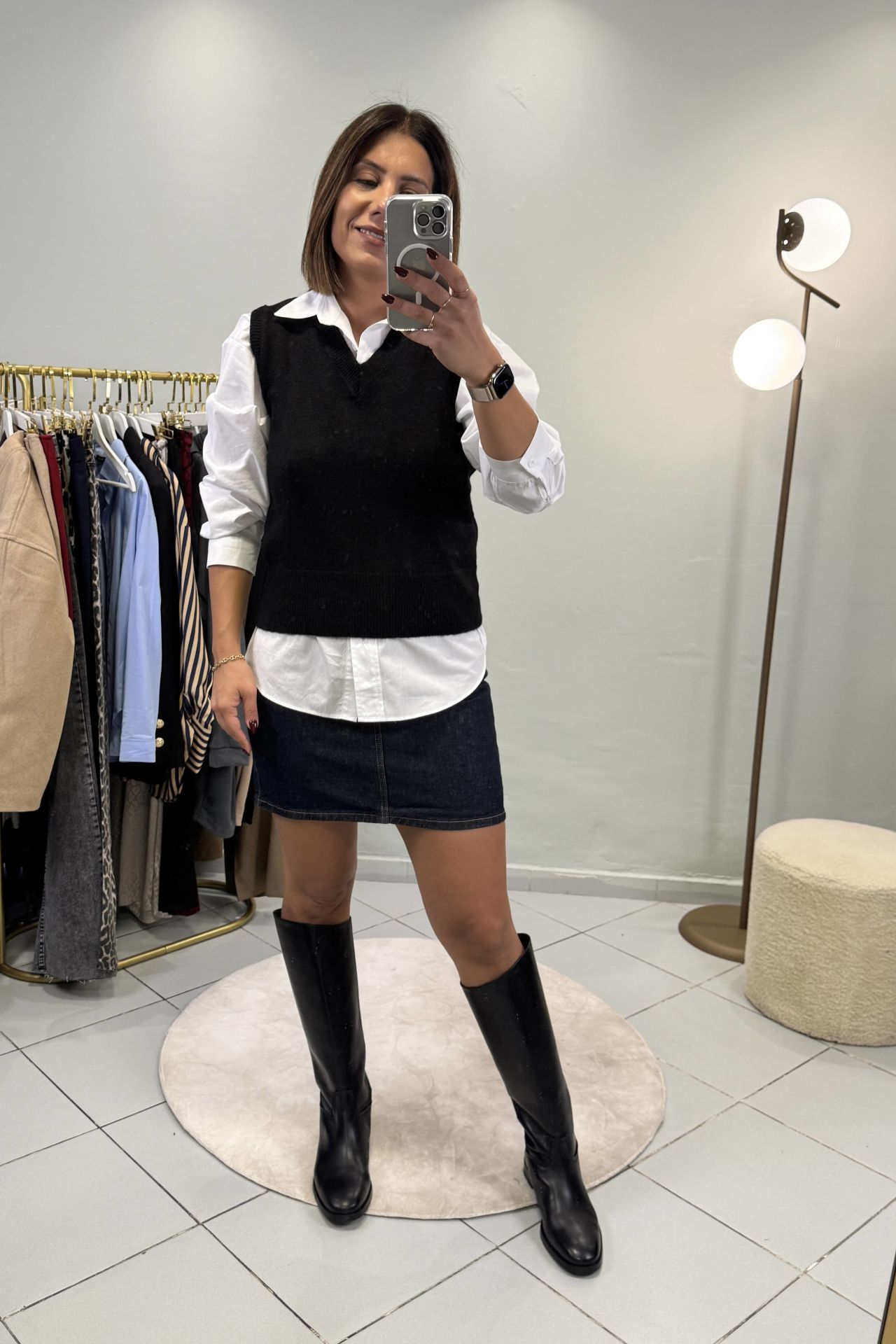 Mini Jean Etek Koyu Mavi