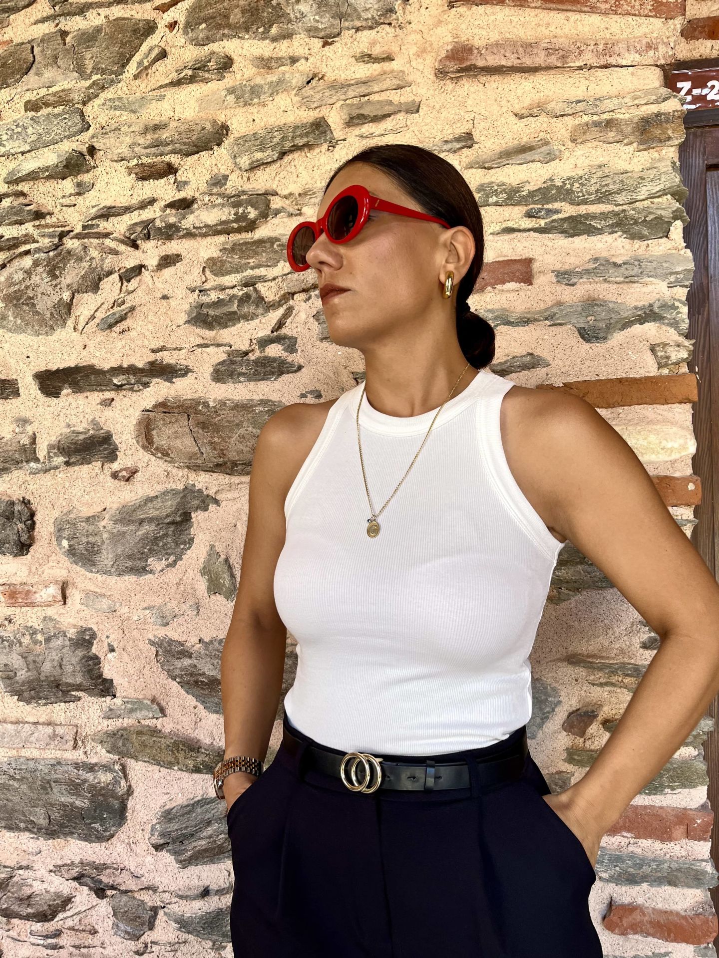 Halter Yaka Top Beyaz