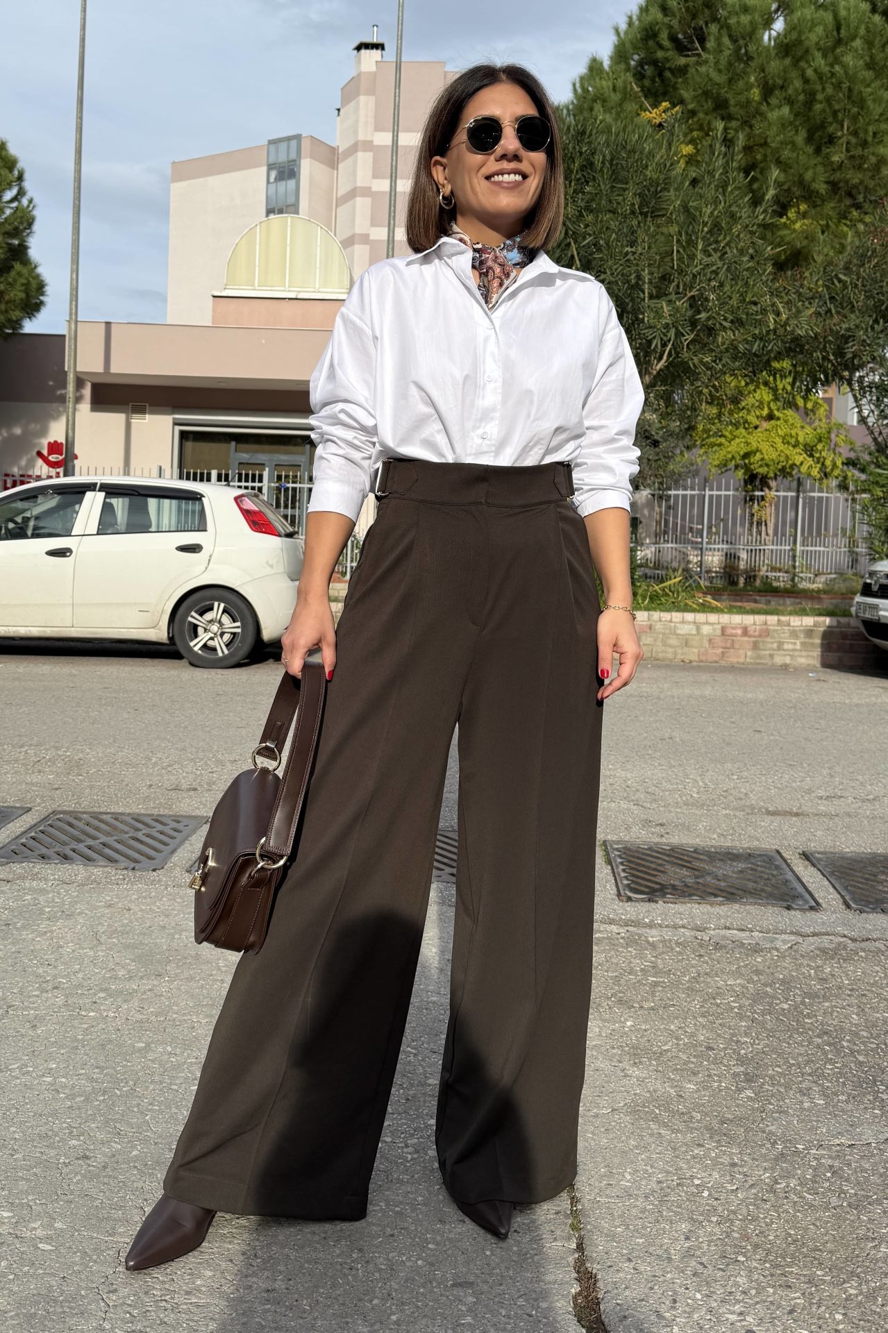 Tokalı Palazzo Pantolon Kahve