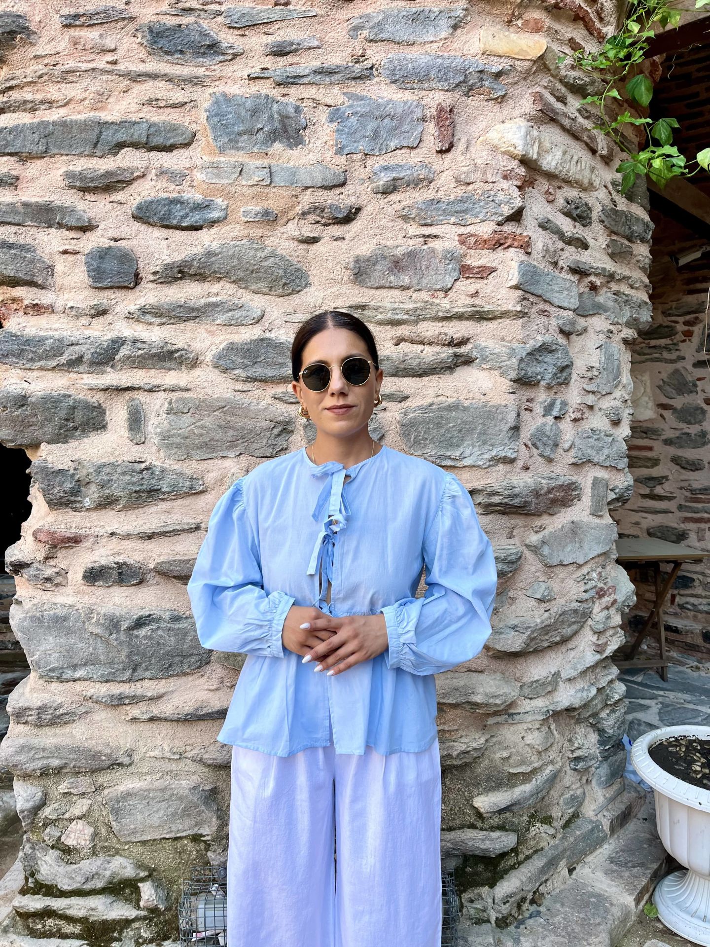 Bağcıklı Gömlek Mavi