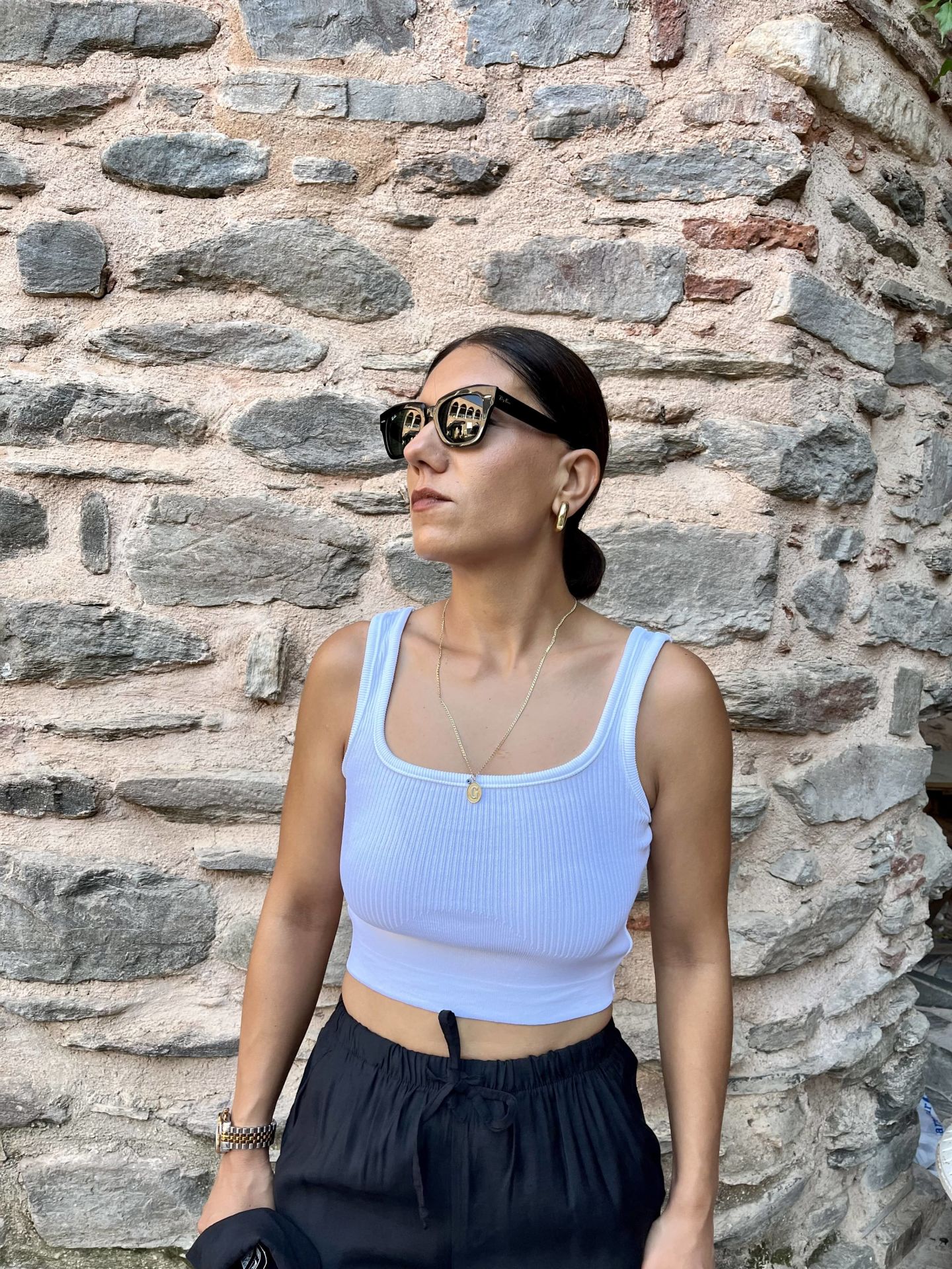 Triko Crop Top Beyaz