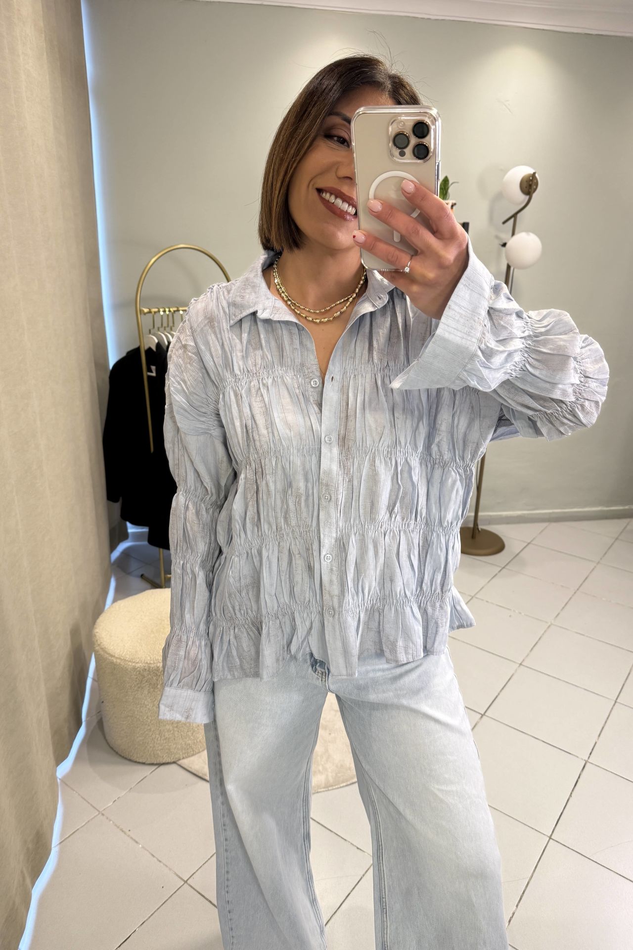 Gipeli Massi Gömlek Mavi