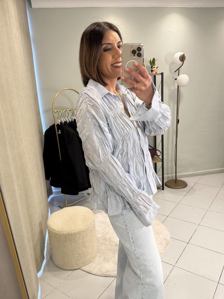 Gipeli Massi Gömlek Mavi