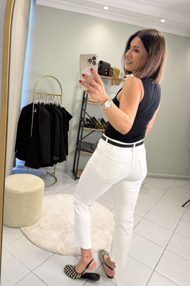 ZR Boy Fit Jean Pantolon Beyaz