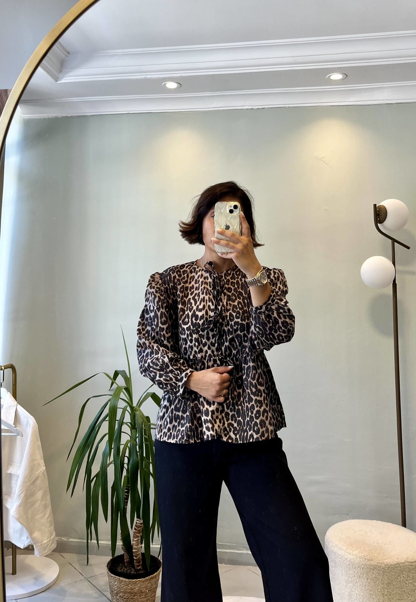 Bağcıklı Gömlek Leopar