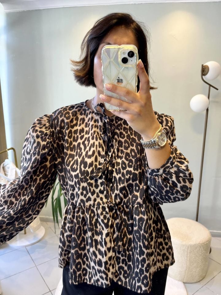 Bağcıklı Gömlek Leopar
