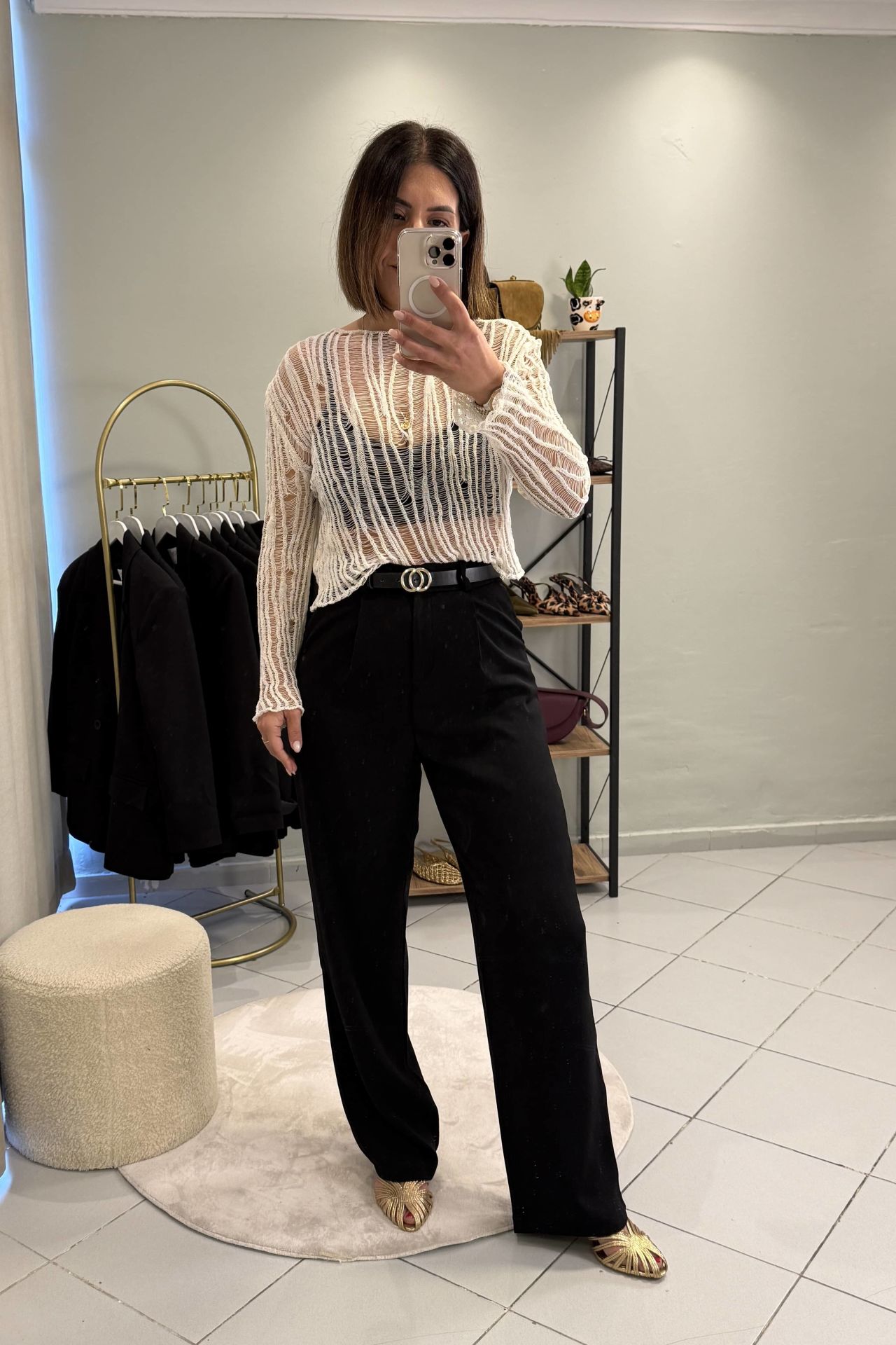 Krep Kumaş Palazzo Pantolon Siyah