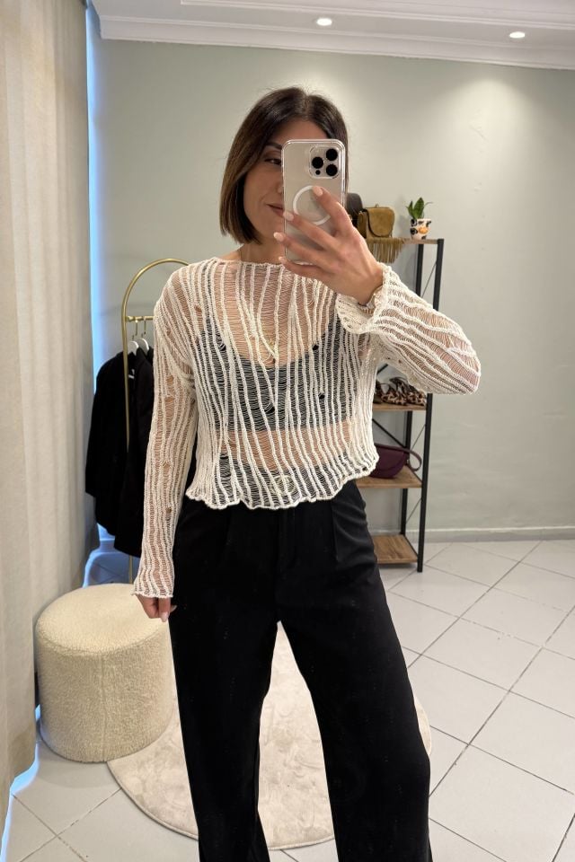 Krep Kumaş Palazzo Pantolon Siyah