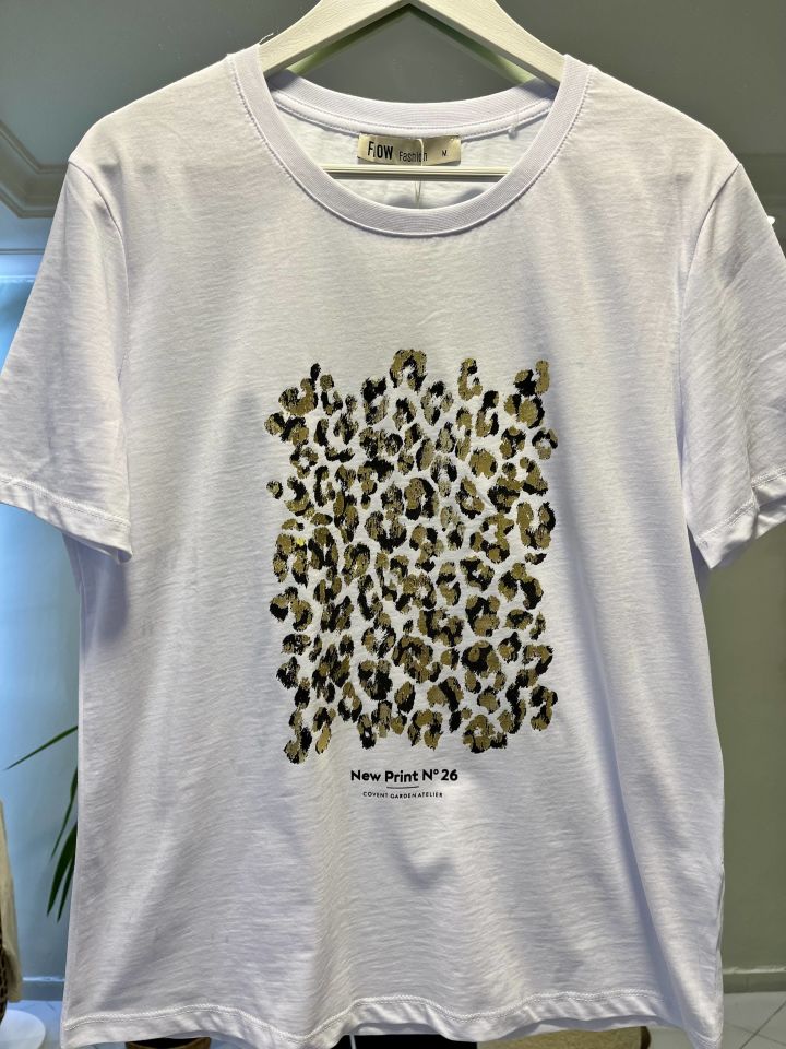 Leopar Desen Baskılı T-shirt