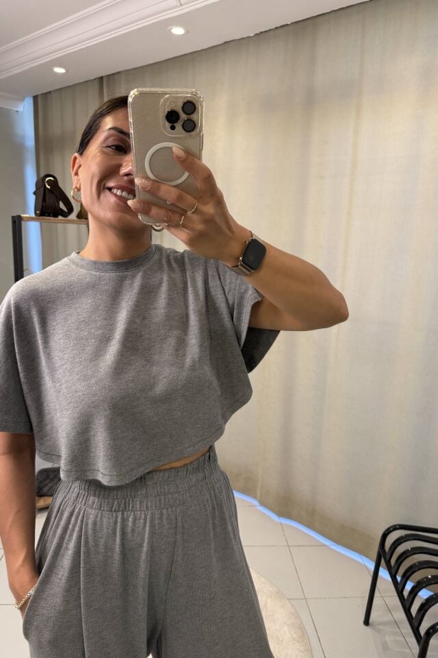 Bol Paça Eşofman Takım Gri