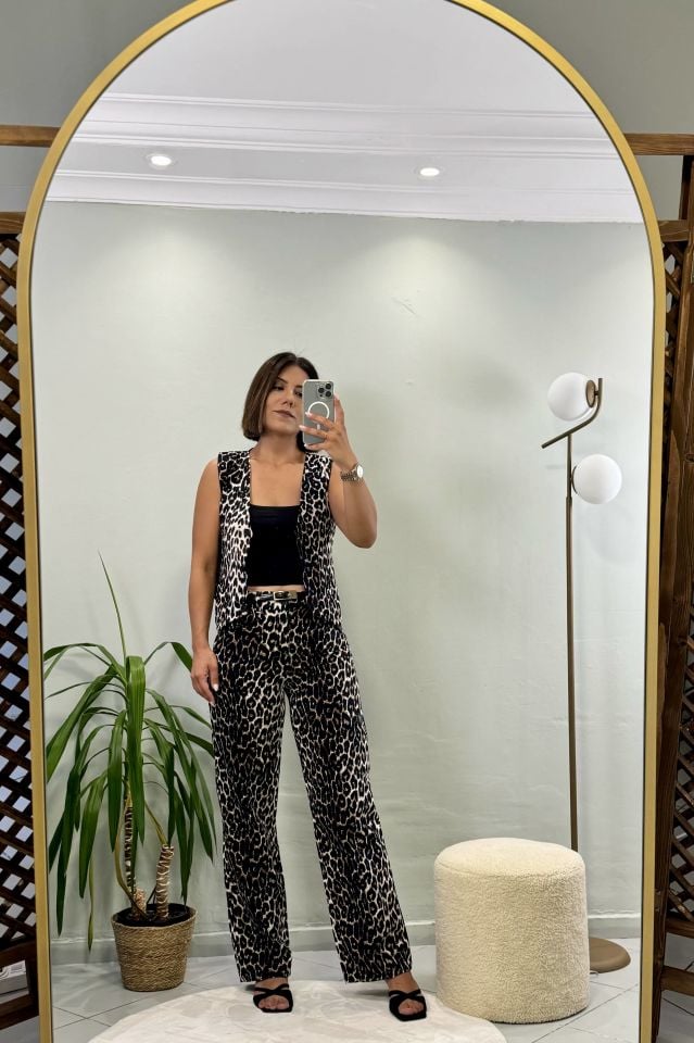 Leopar Desen Pantolon