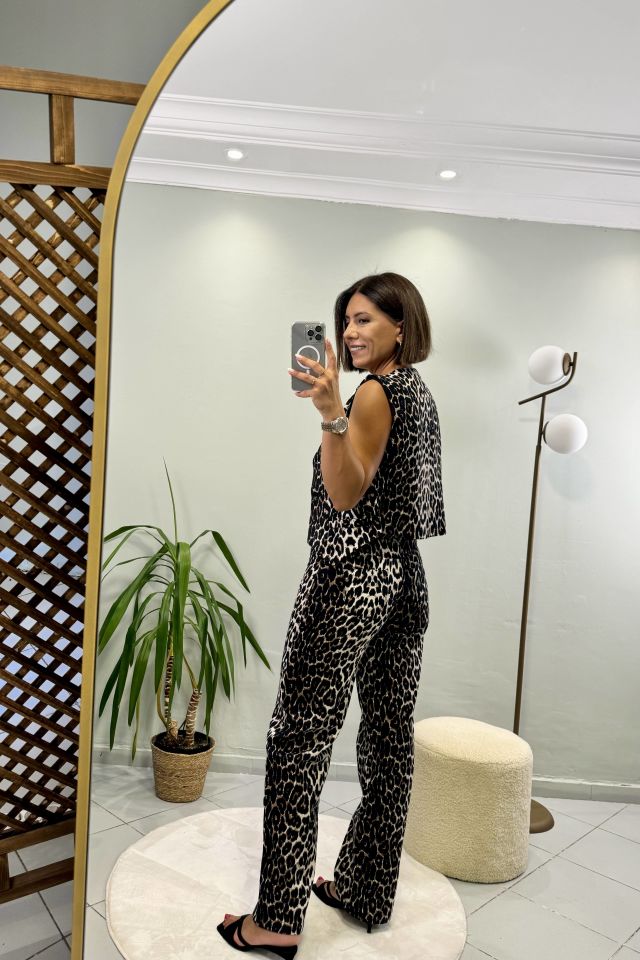 Leopar Desen Pantolon