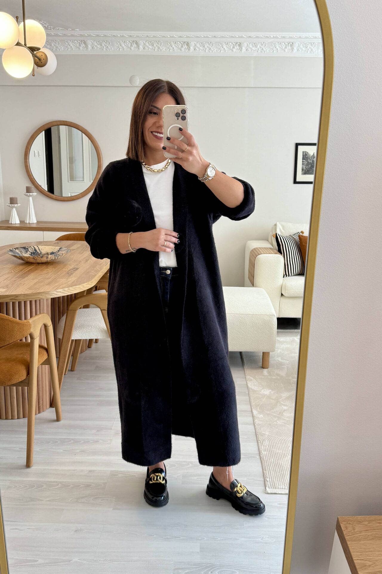 Yumoş Maxi Hırka Siyah