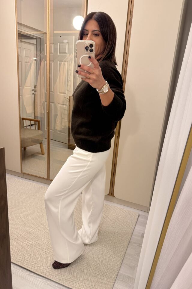 Düğme Detaylı Kazak Kahve