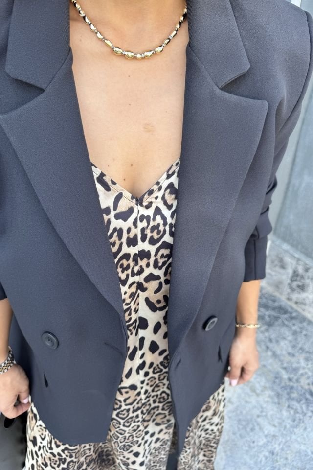 Kruvaze Siyah Astarlı Blazer Siyah