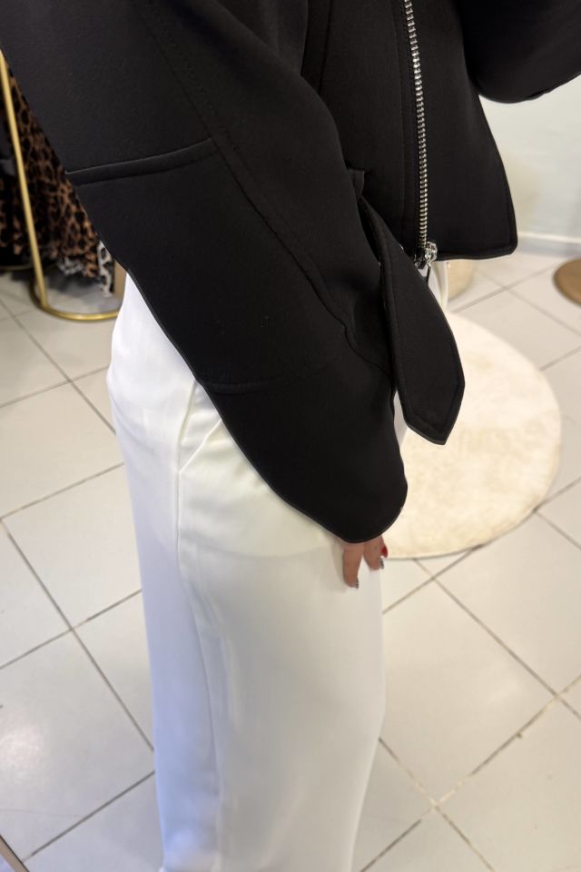 Gabardin Kumaş Kısa Mont